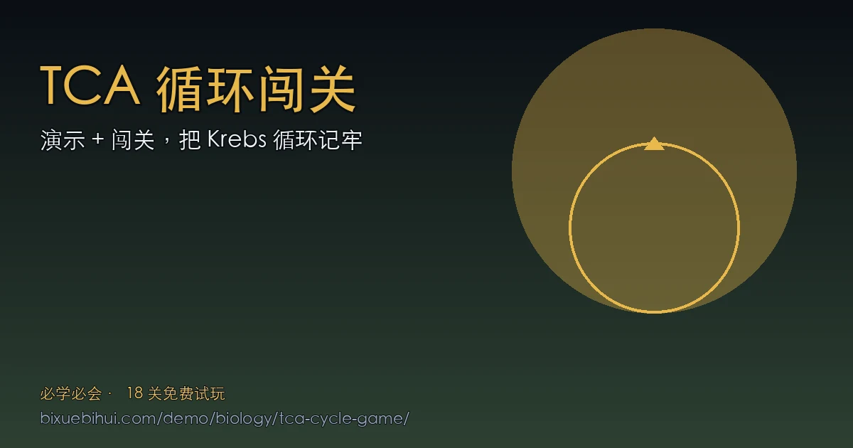 TCA 循环闯关上线|演示 + 闯关,把 Krebs 循环记牢