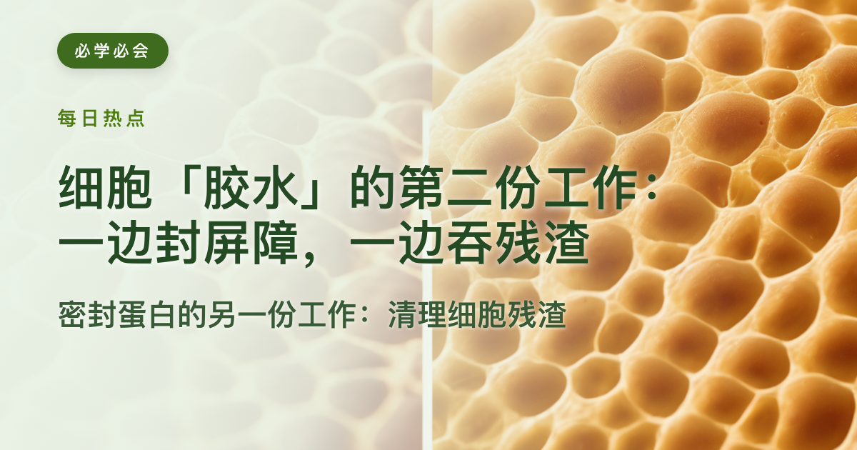 细胞“胶水”的第二份工作:一边封屏障,一边吞残渣