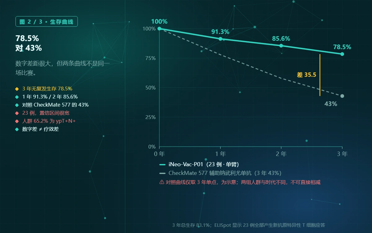生存曲线对比：单臂队列 vs 历史基准