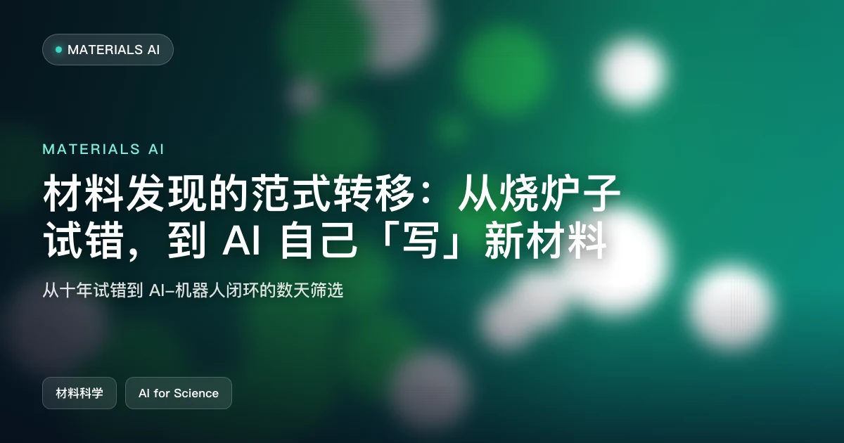 材料发现的范式转移:从烧炉子试错,到 AI 自己「写」新材料