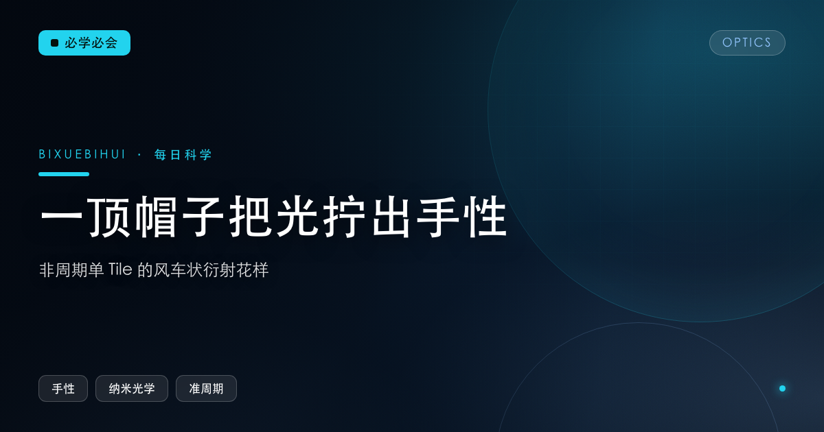 一顶"帽子"把光拧出了手性：数学谜题的答案跑进了光学实验室