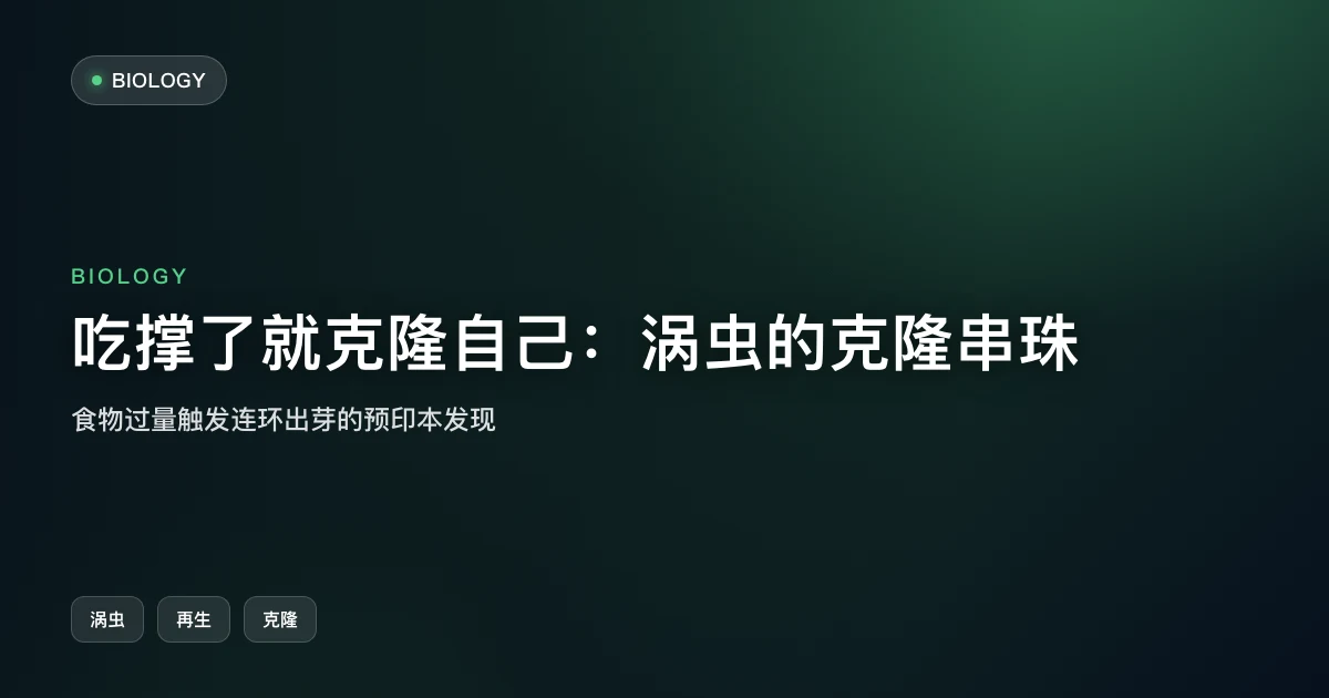 吃撑了就克隆自己:涡虫的"克隆串珠"