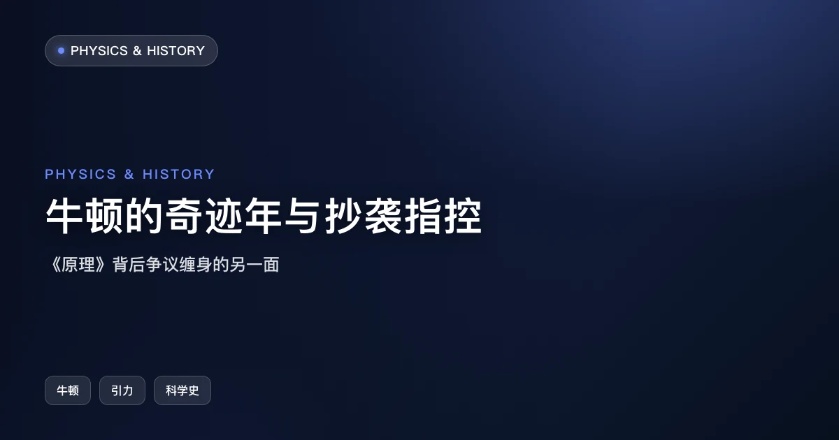 牛顿的奇迹年与抄袭指控:《原理》背后争议缠身的另一面